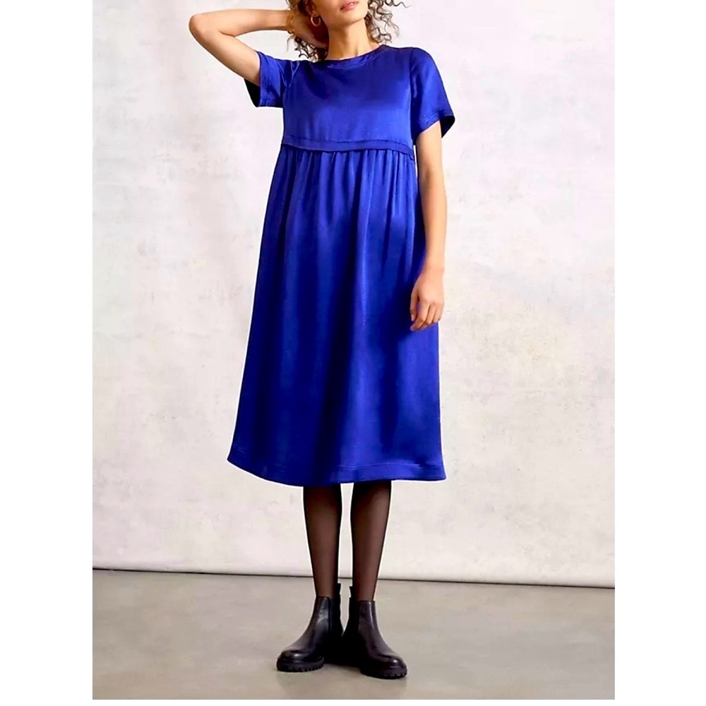 Anthropologie Maeve Jimena Midi Blue Sapphire Dress Size Large New